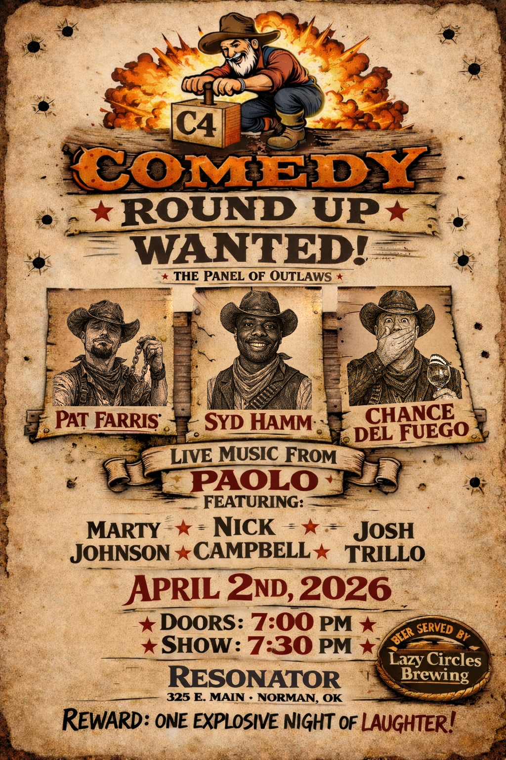 C4 Comedy Show Poster with Sketches